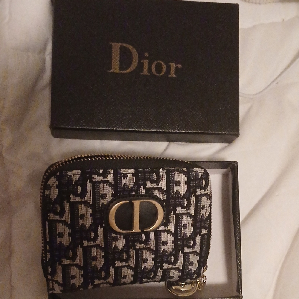 Black Blue And  and Grey Monogram Wallet. Stunning And Made Well!.